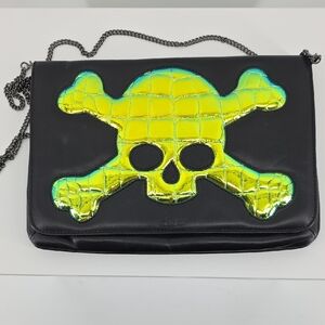 Vivienne Westwood Black Crossbody Bag with Yellow Skull